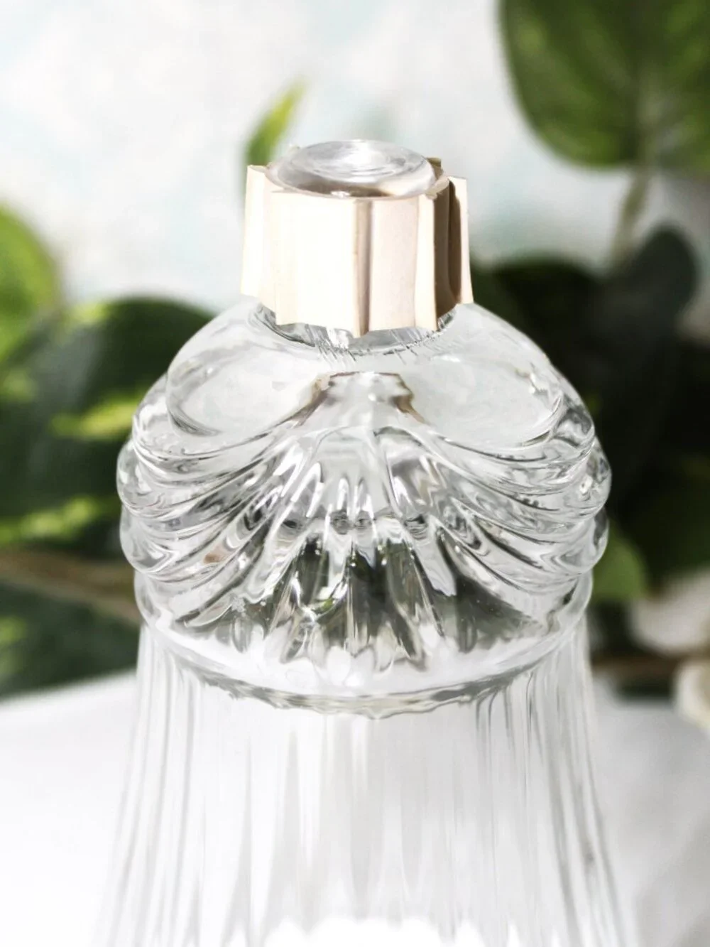 Vintage Set of 2 Homco Home Interiors Glass Peg Ribbed Swag Votive Cup Sconce Ca